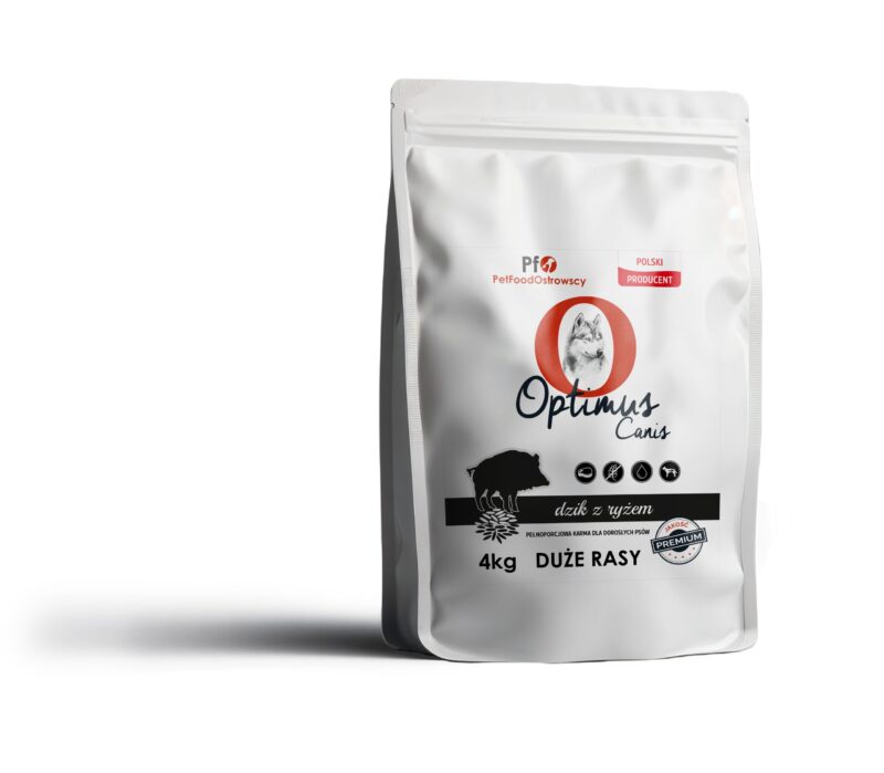 Karma dla psa Optimus Canis Premium Dzik z Ryżem 4kg Duże Rasy
