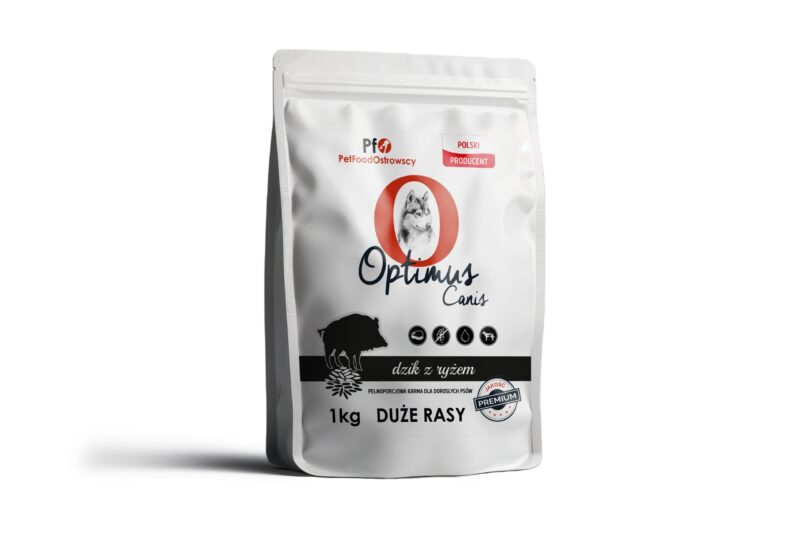 Karma dla psa Optimus Canis Premium Dzik z Ryżem 1kg Duże Rasy