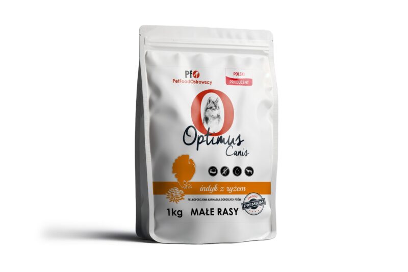 Karma dla psa Optimus Canis Premium Indyk z Ryżem 1kg Małe Rasy