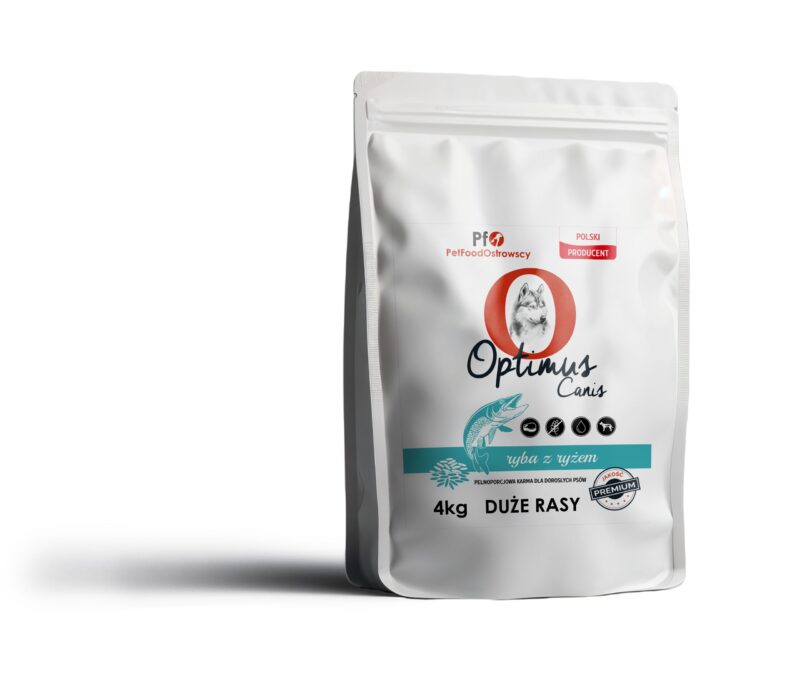 Karma dla psa Optimus Canis Premium Ryba z Ryżem 4kg Duże Rasy