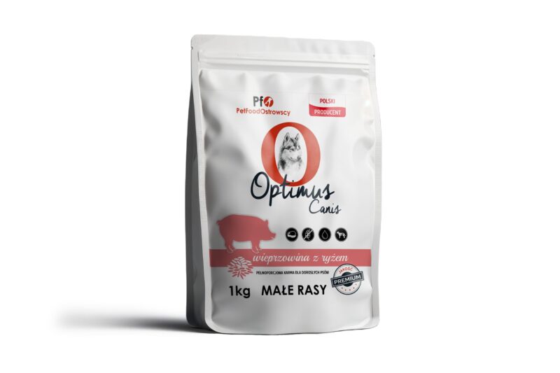 Karma dla psa Optimus Canis Premium Wieprzowina z Ryżem 1kg Małe Rasy