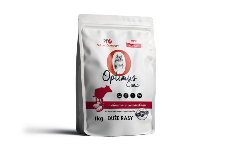 Karma dla psa Optimus Canis Premium Wołowina z Ziemniakami 1kg Duże Rasy